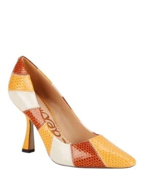 LN Sam Edelman Toni Snakeskin Embossed Colorblock Pumps Heels - 9